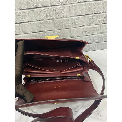 celine maroon bag|Celine triomphe wallet bag.